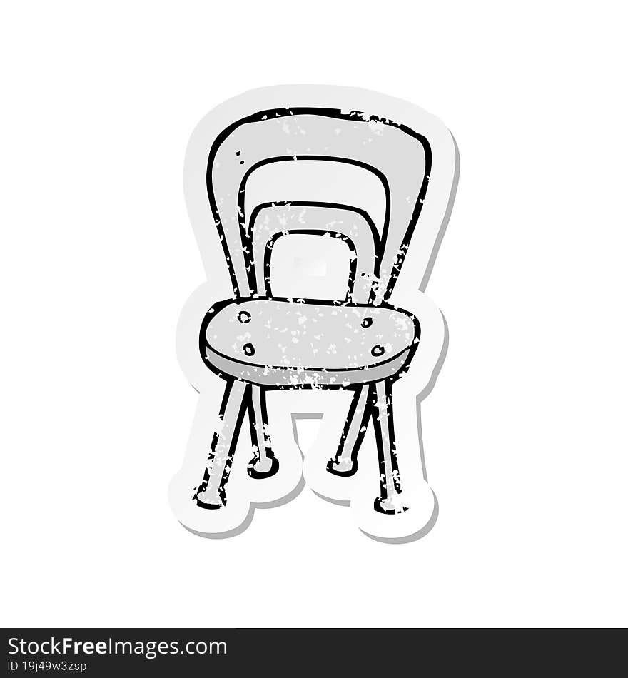 Retro Distressed Sticker Of A Cartoon Chair