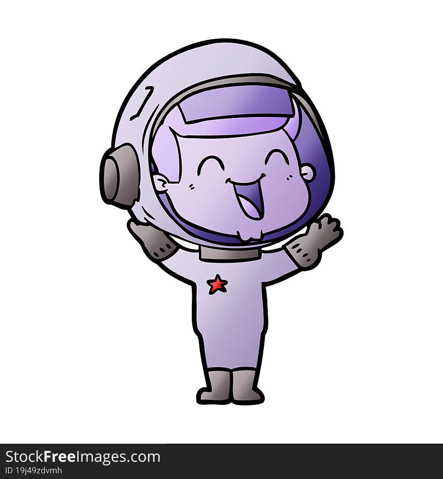 happy cartoon astronaut. happy cartoon astronaut