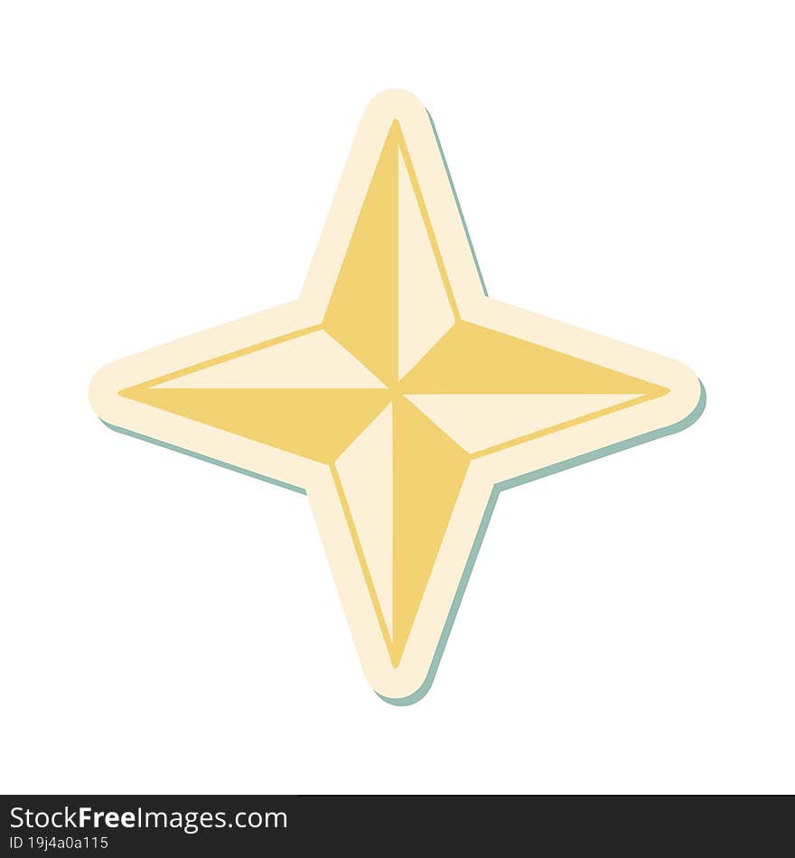 tattoo style sticker of a star