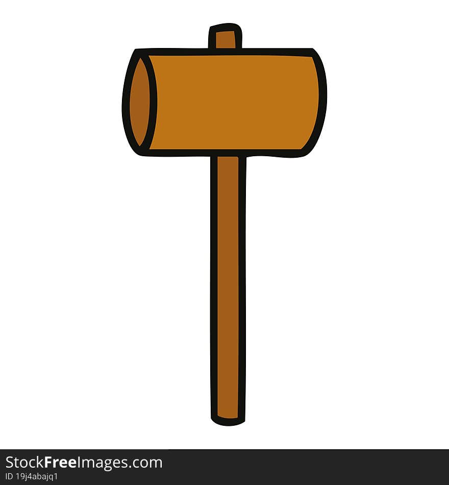 hand drawn cartoon doodle of a mallet