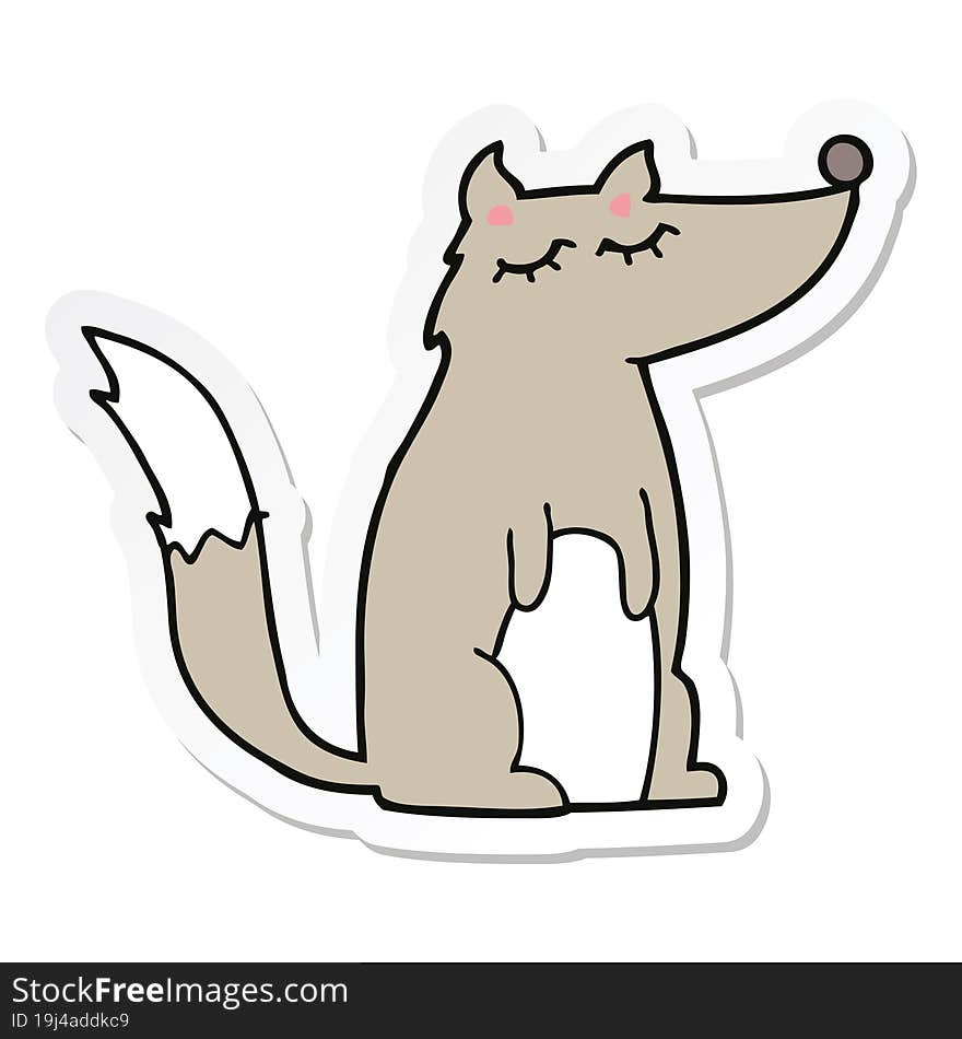 Sticker Of A Cartoon Wolf