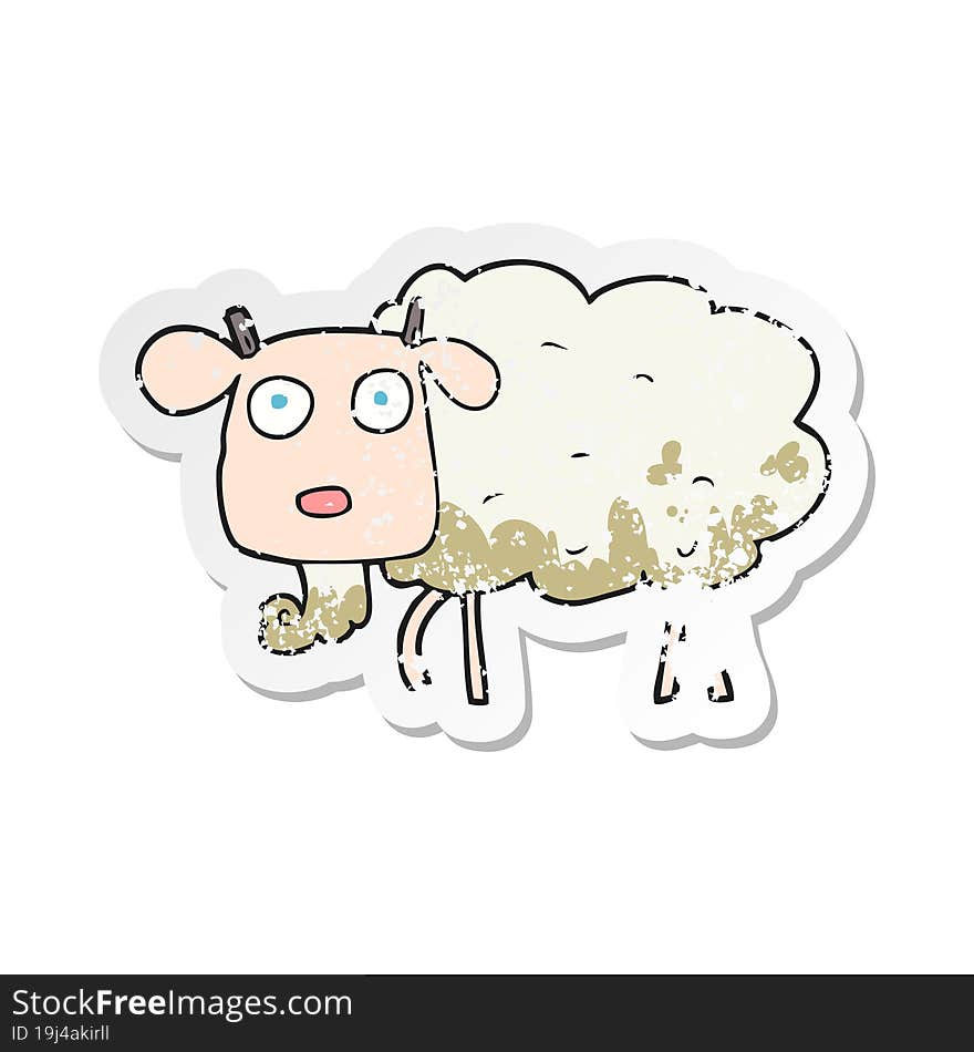 retro distressed sticker of a cartoon muddy goat