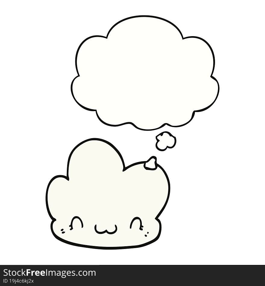 cartoon cloud and thought bubble