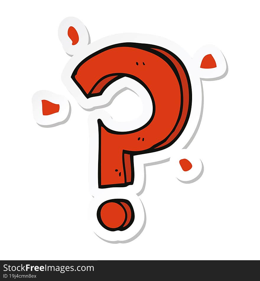 sticker of a cartoon question mark