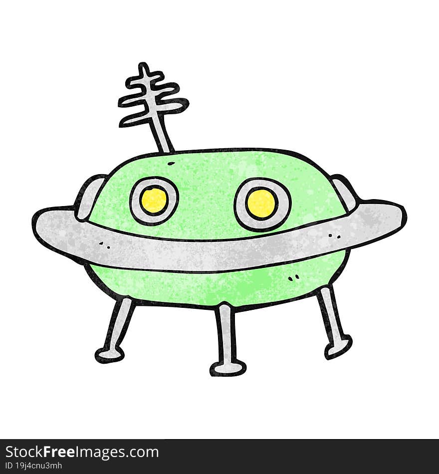 textured cartoon alien spaceship