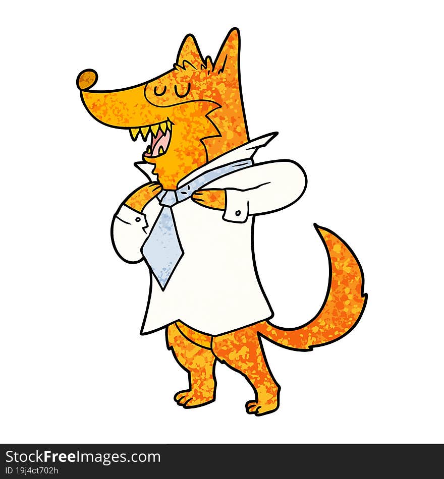 office worker fox cartoon character. office worker fox cartoon character