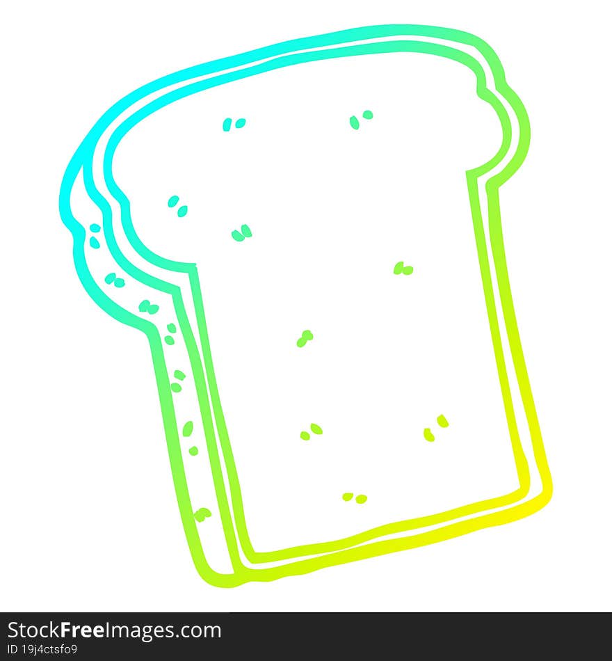 cold gradient line drawing cartoon slice of bread