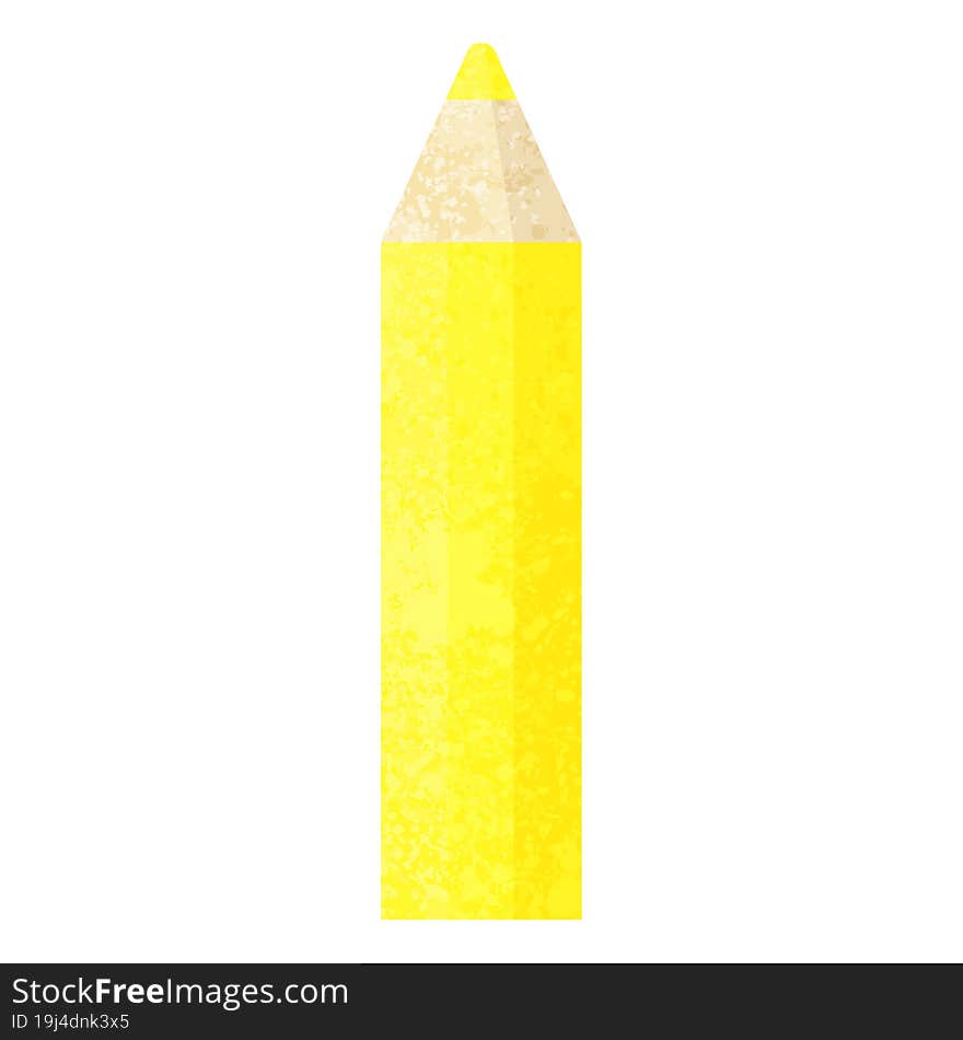 yellow coloring pencil graphic vector illustration icon. yellow coloring pencil graphic vector illustration icon