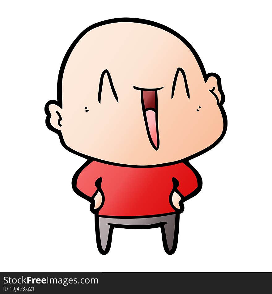 happy cartoon bald man. happy cartoon bald man