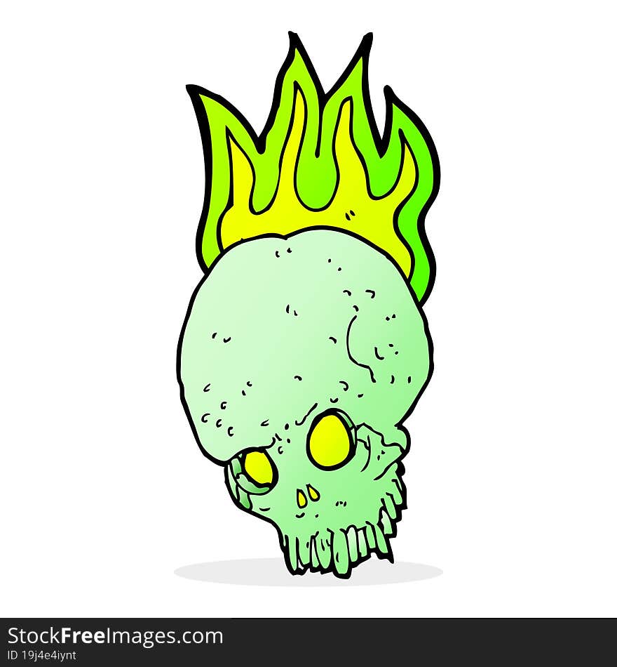 cartoon spooky skull