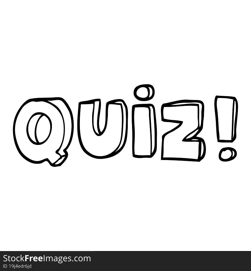 line drawing cartoon word quiz