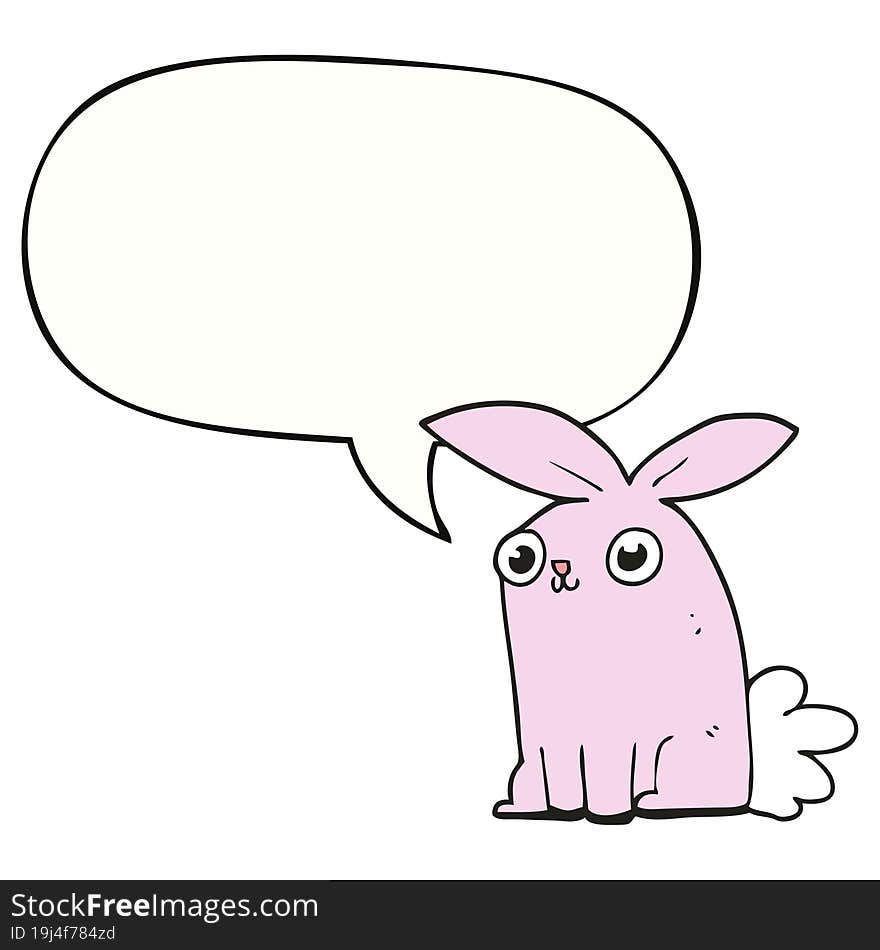 cartoon bunny rabbit with speech bubble. cartoon bunny rabbit with speech bubble