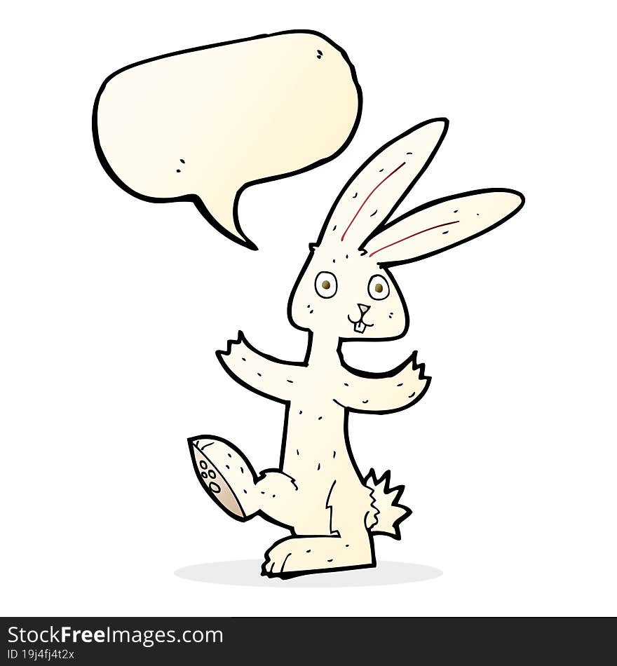 Cartoon Rabbit With Speech Bubble