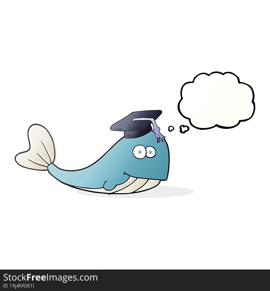 thought bubble cartoon whale graduate