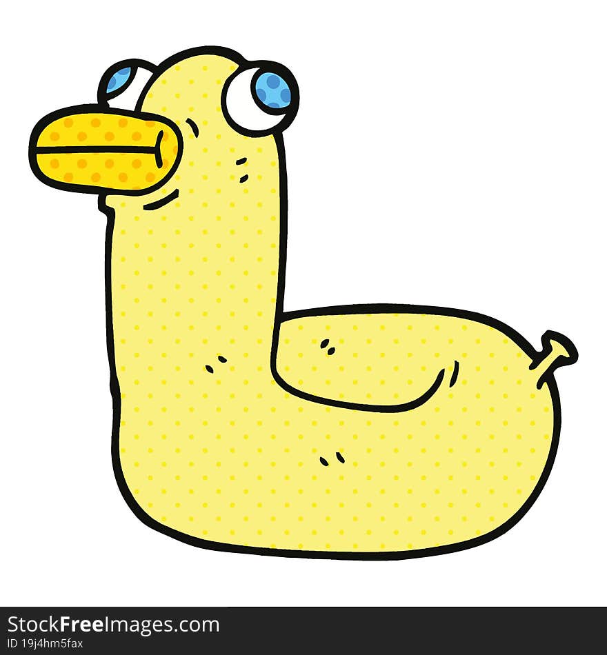 comic book style cartoon yellow ring duck