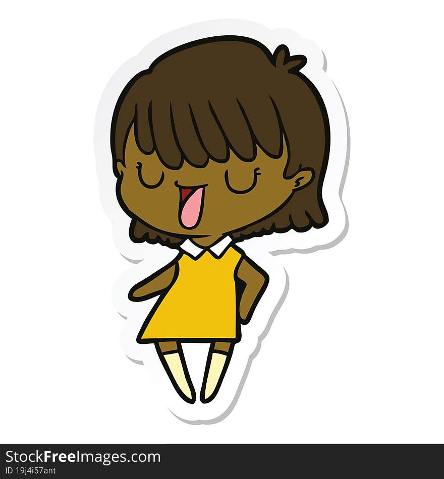 sticker of a cartoon woman