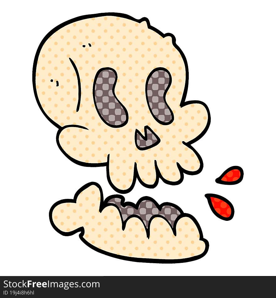 cartoon doodle skull