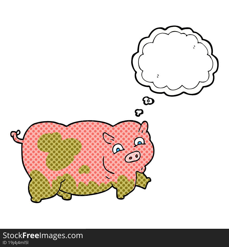 thought bubble cartoon pig