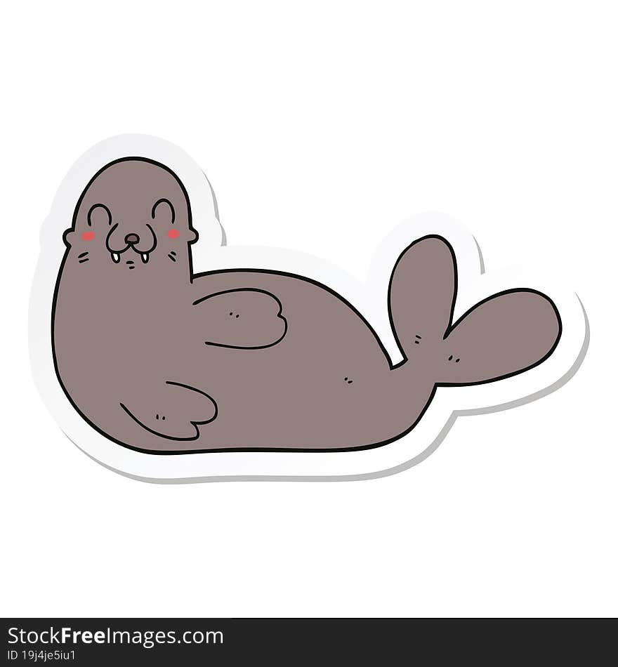 Sticker Of A Cartoon Seal