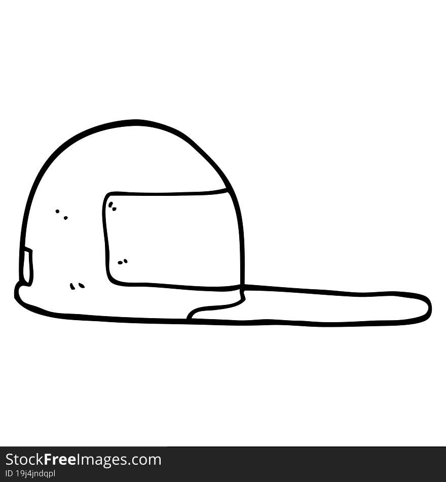 Line Drawing Cartoon Baseball Cap