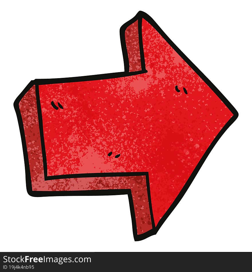 Cartoon Doodle Red Arrow