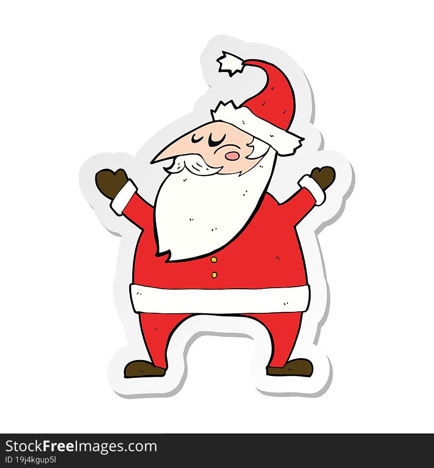 sticker of a cartoon santa claus