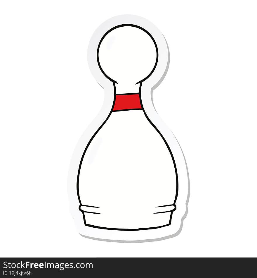 Sticker Of A Cartoon Bowling Pin