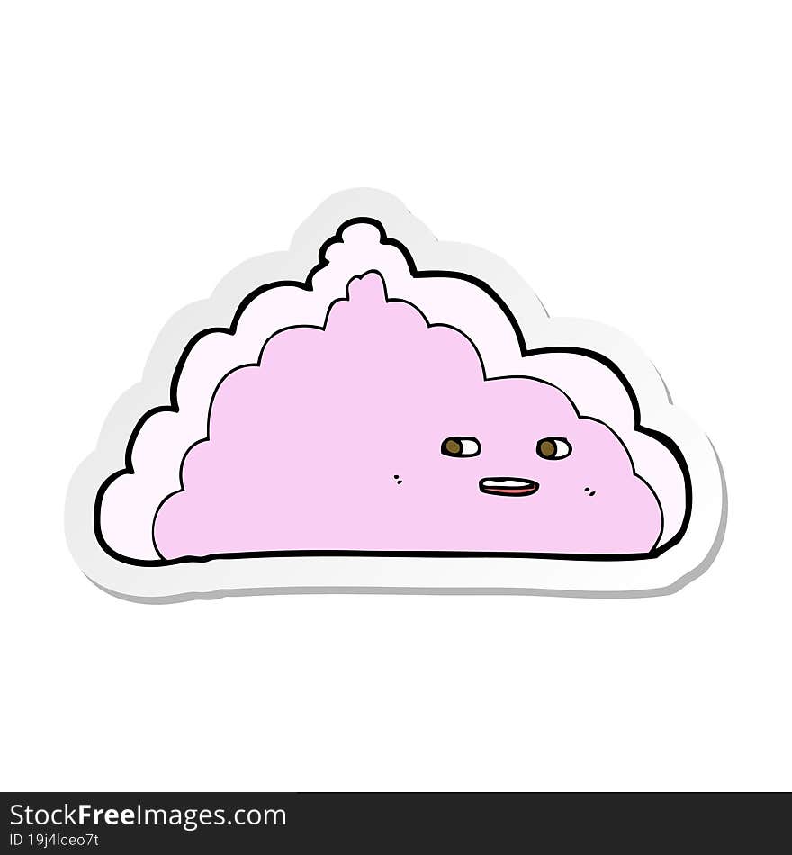 sticker of a cartoon cloud