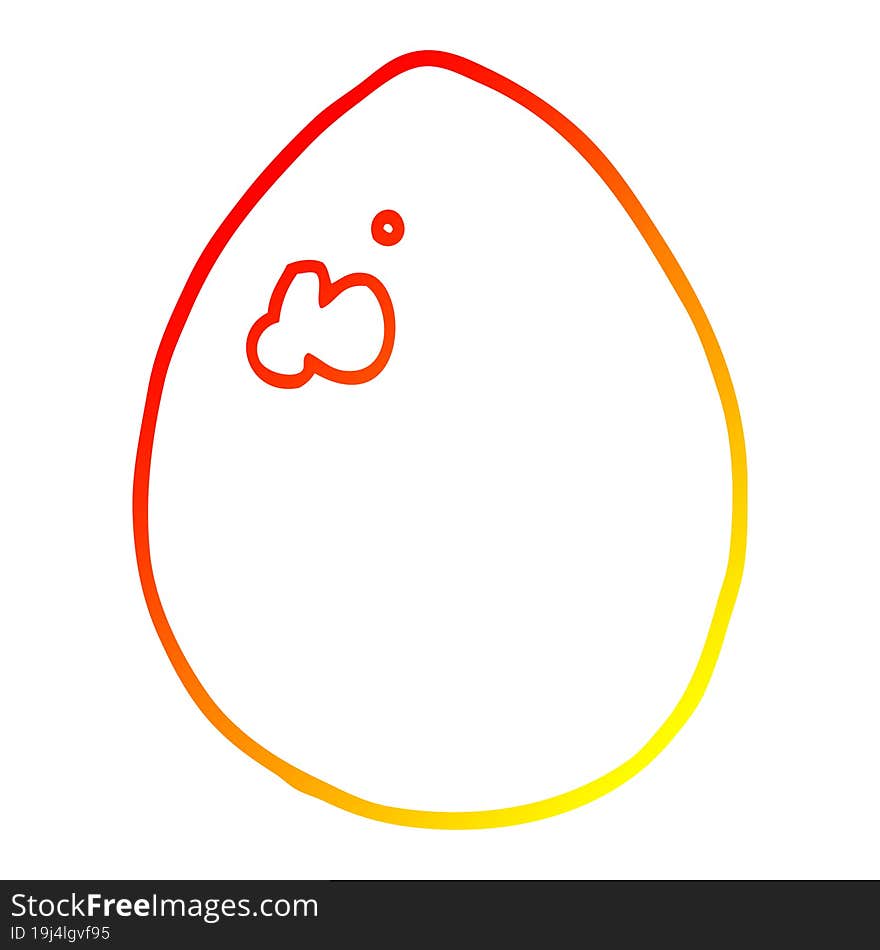 warm gradient line drawing cartoon egg