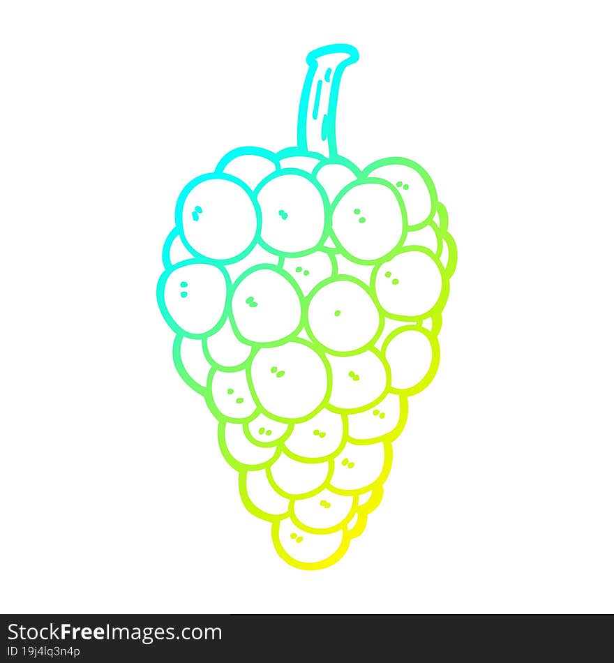 cold gradient line drawing cartoon grapes