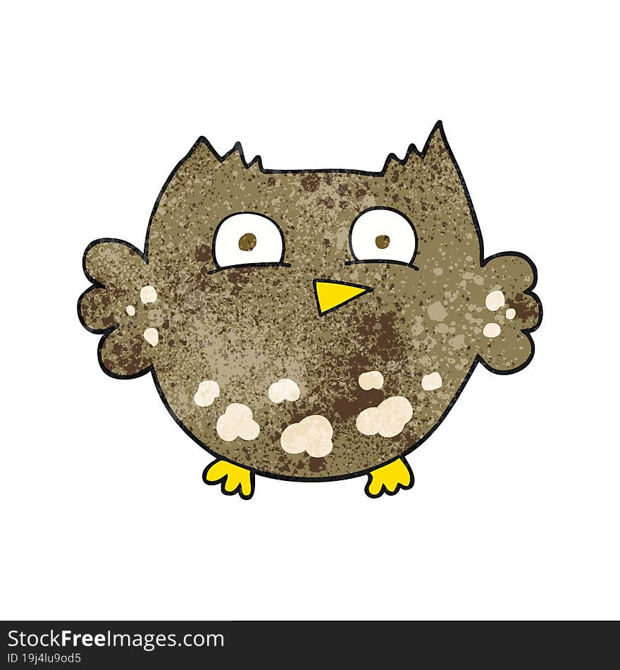 textured cartoon little owl