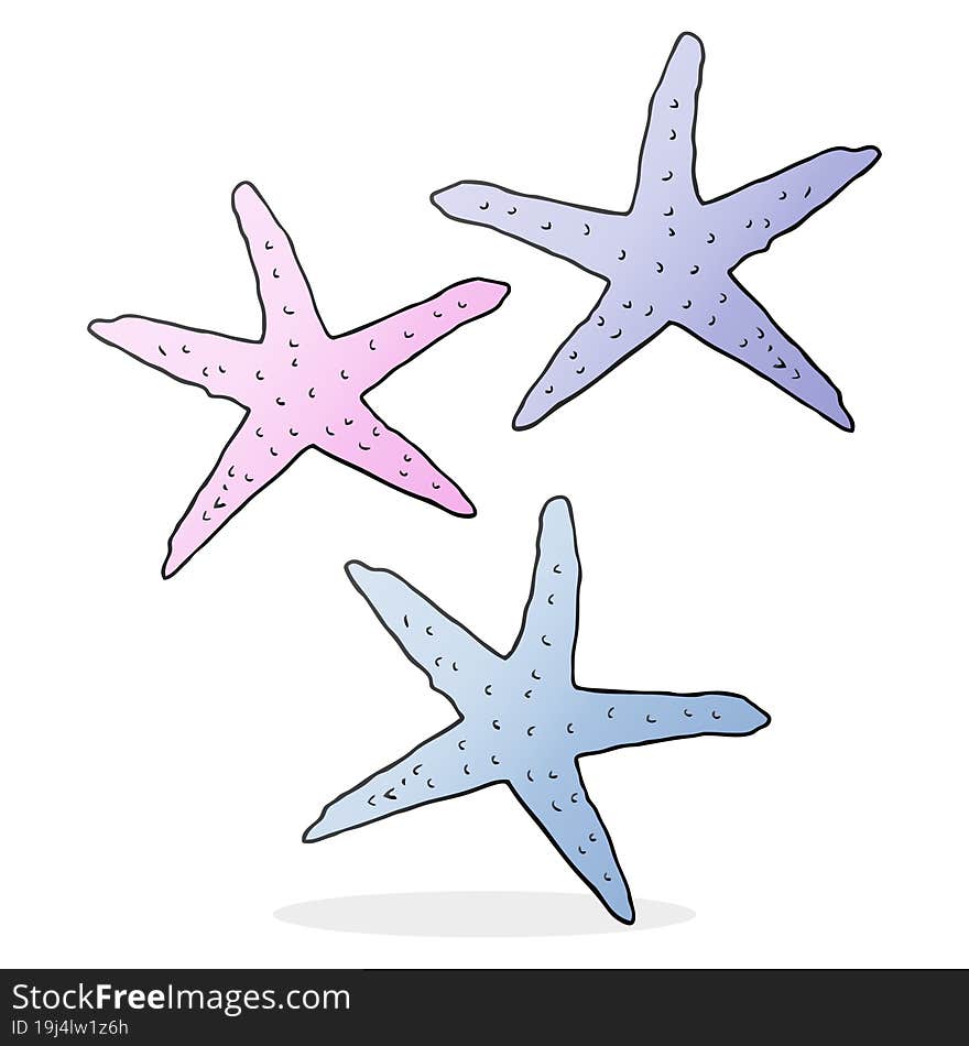 freehand drawn cartoon starfish