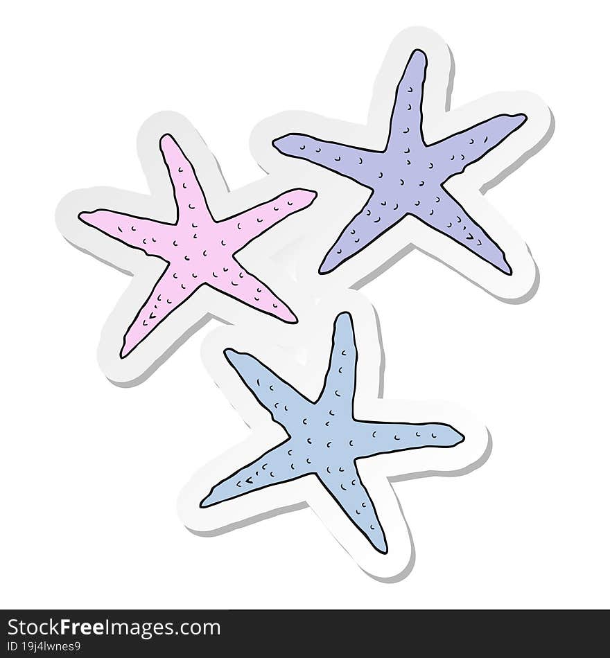 sticker of a cartoon starfish