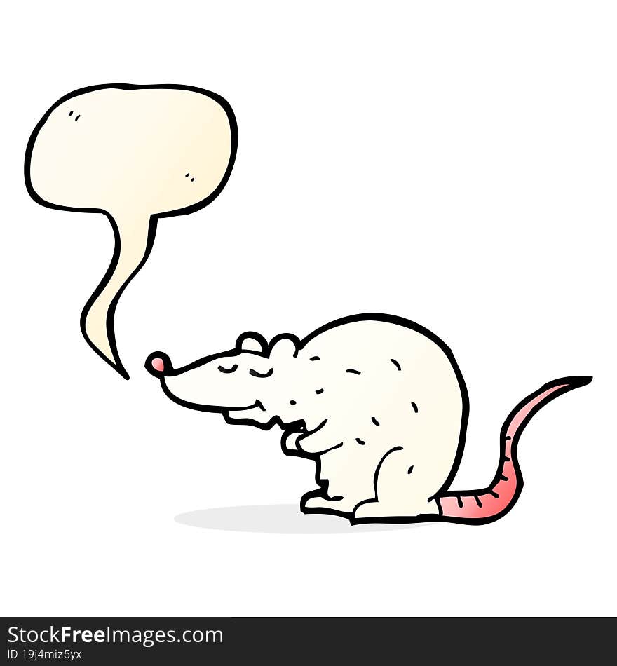 cartoon rat with speech bubble