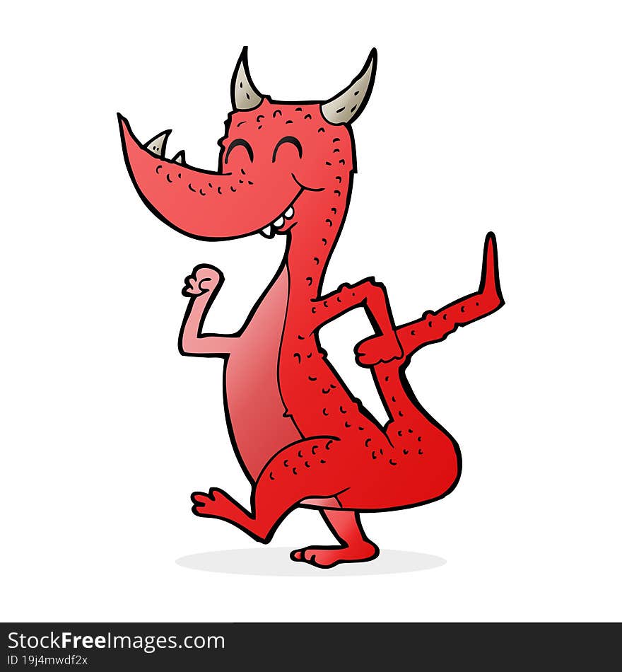 cartoon happy dragon