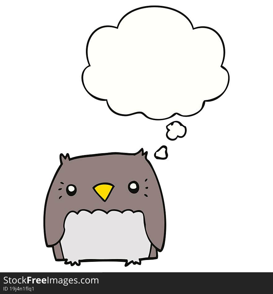 cute cartoon owl and thought bubble