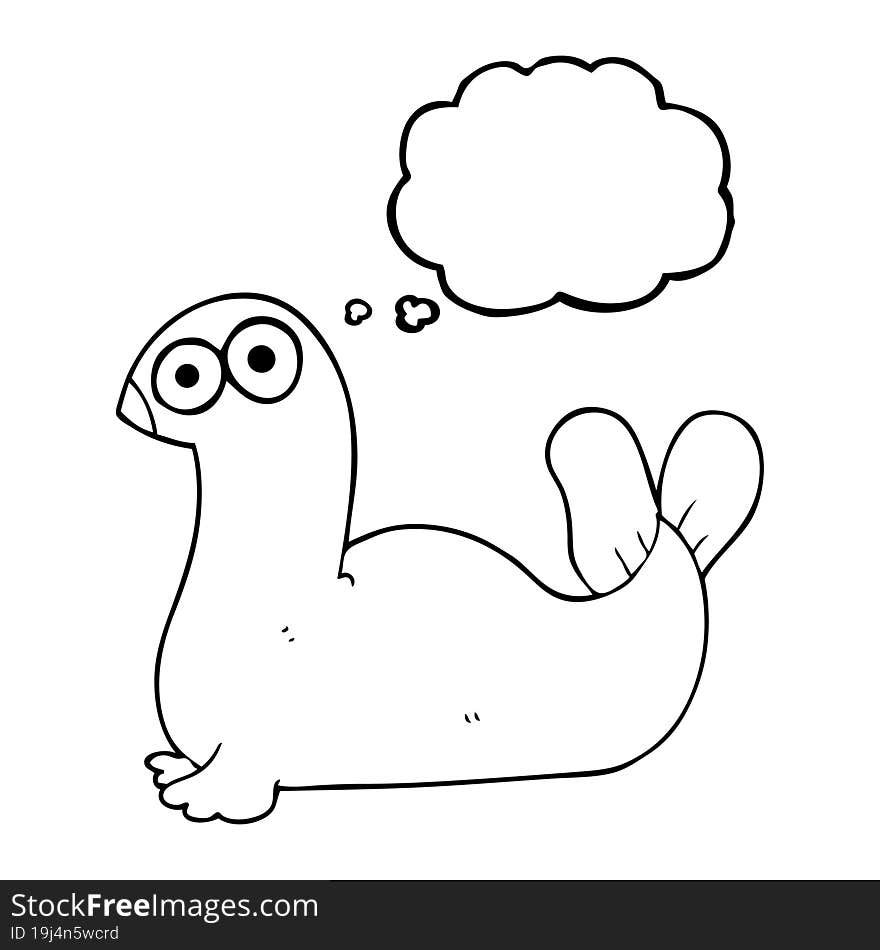 thought bubble cartoon seal