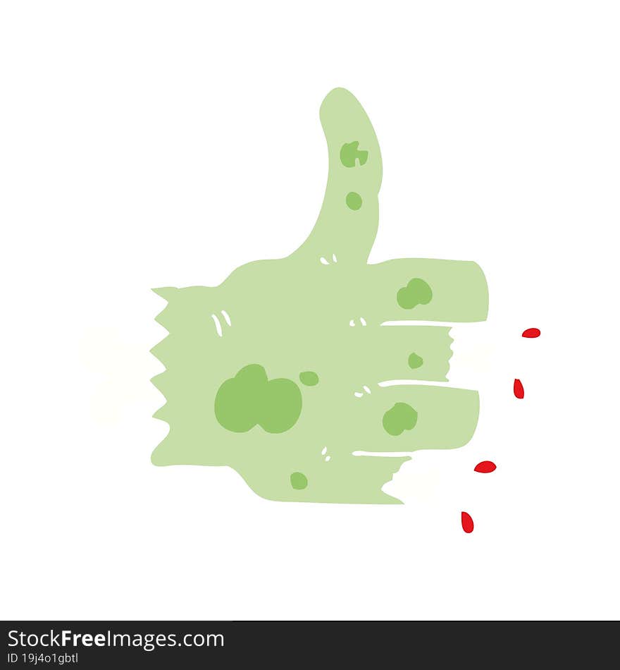 flat color illustration of zombie hand. flat color illustration of zombie hand