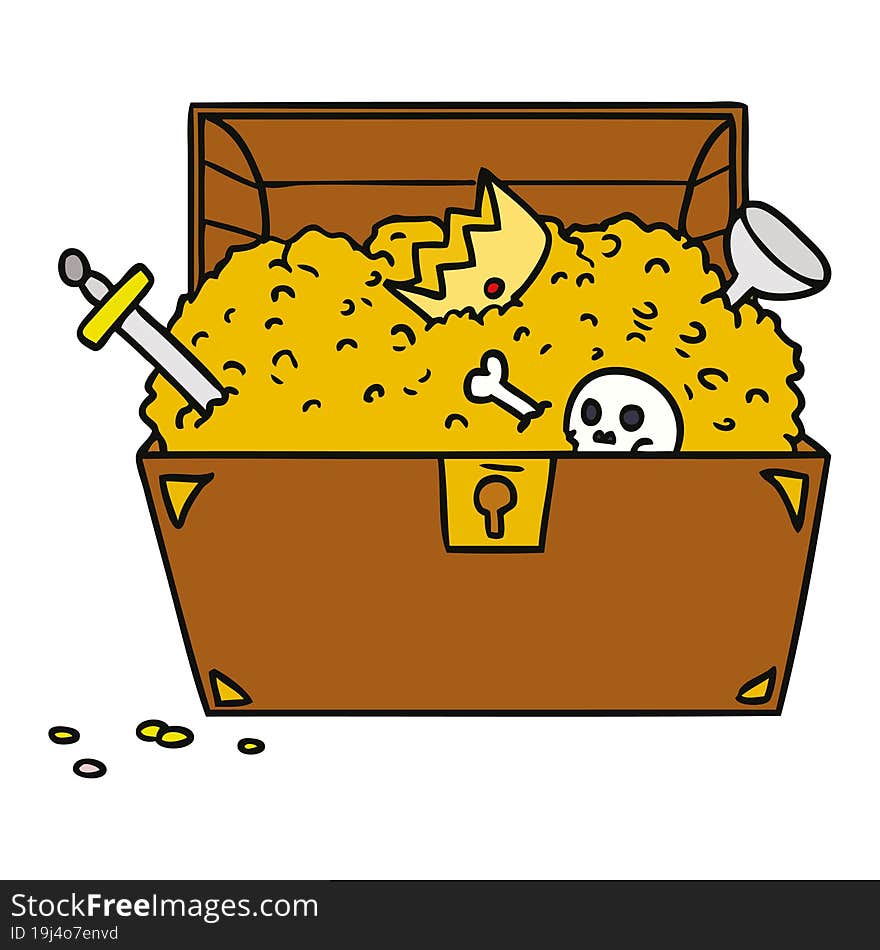 cartoon doodle of a treasure chest