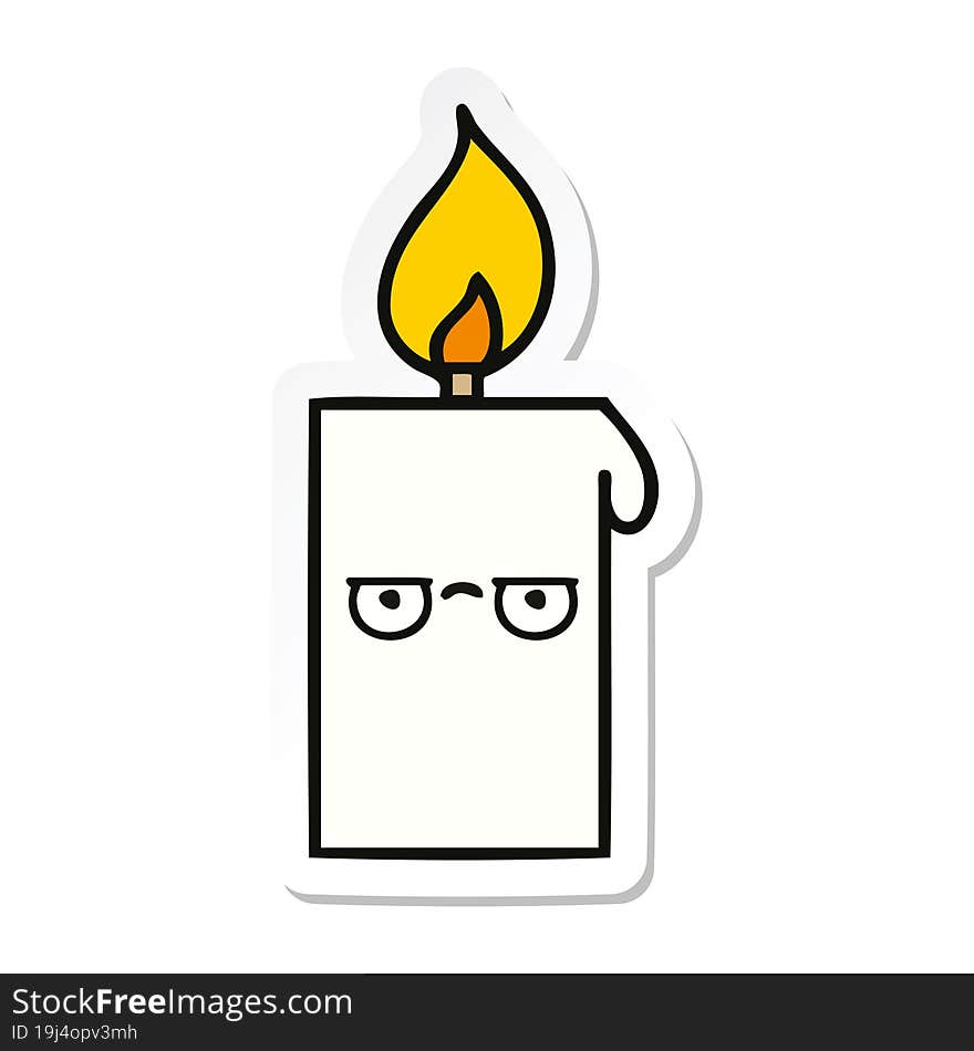 sticker of a cute cartoon lit candle