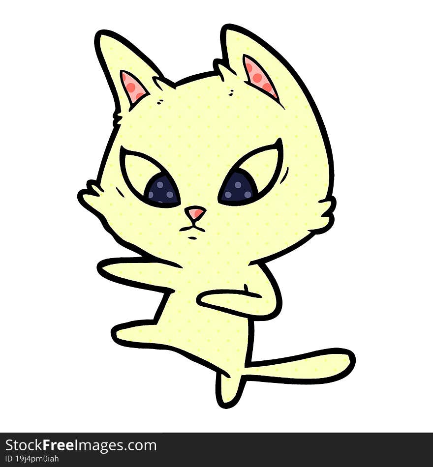 confused cartoon cat. confused cartoon cat