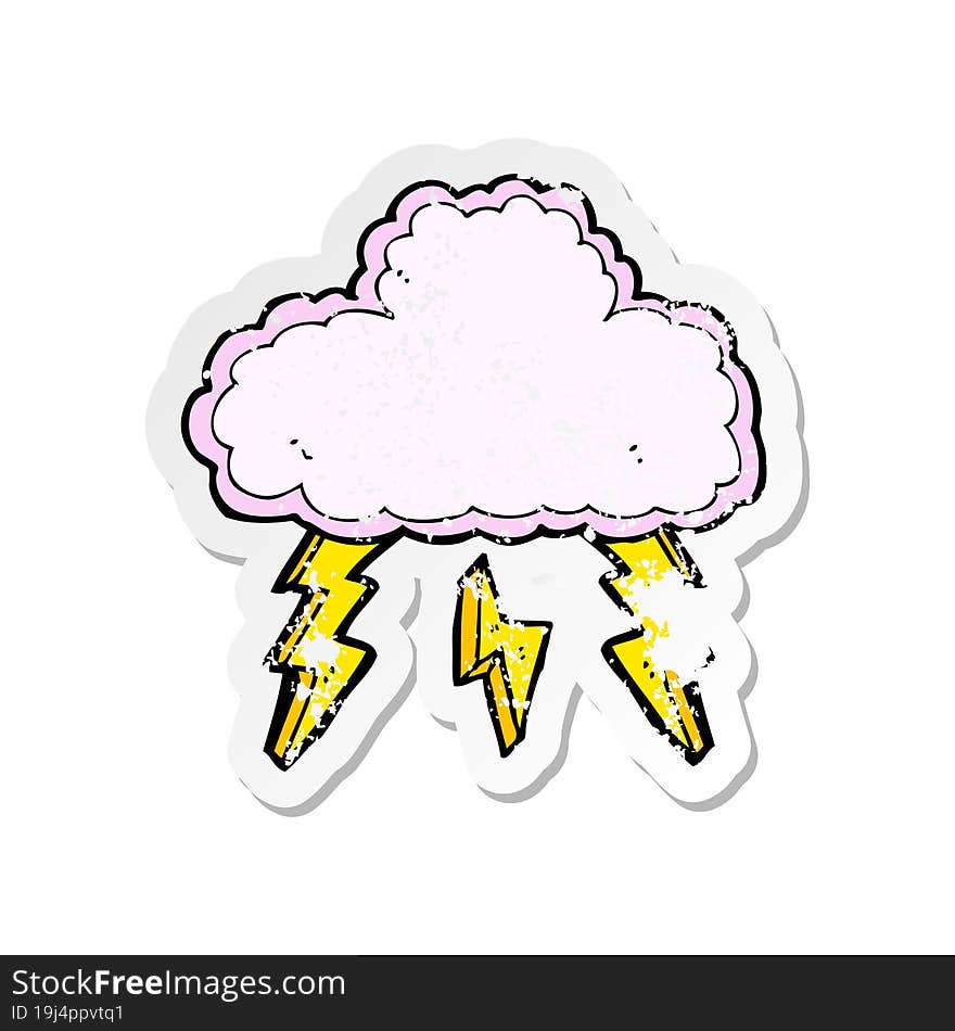 retro distressed sticker of a cartoon cloud symbol