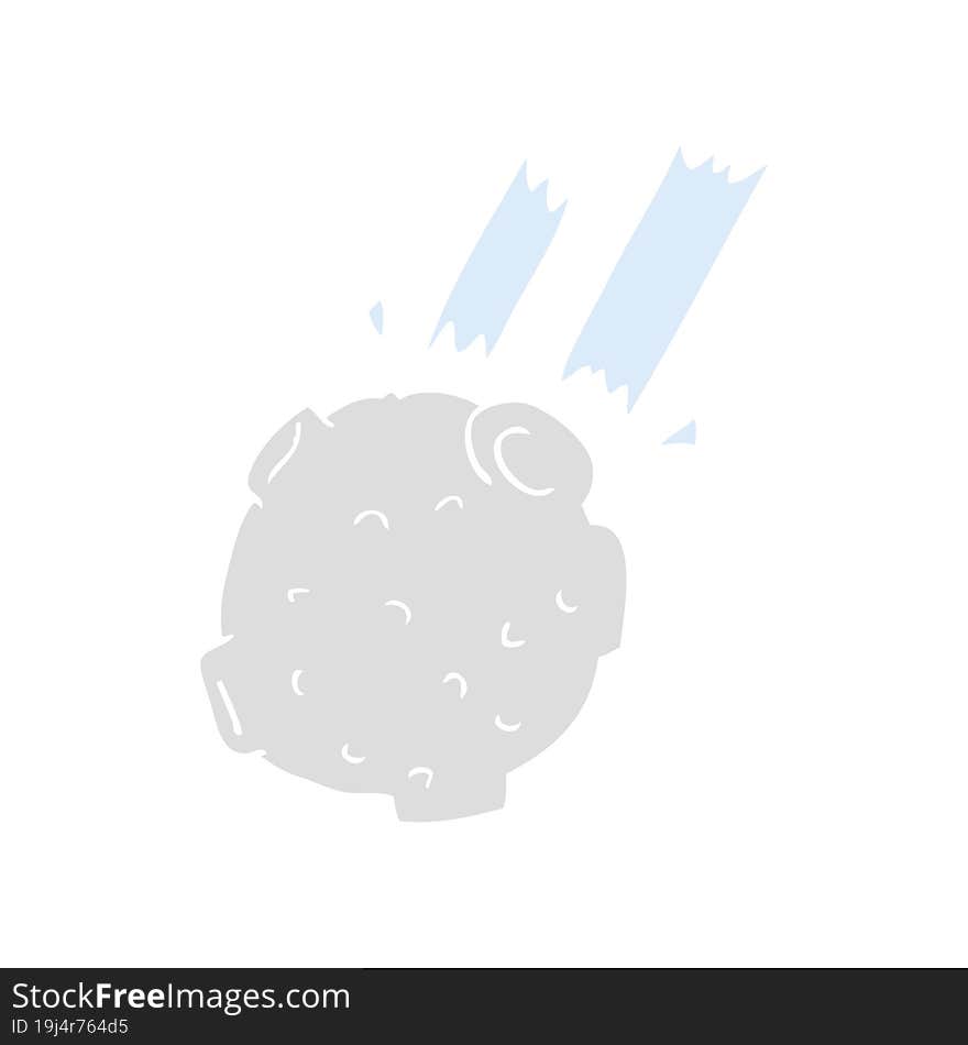 flat color illustration of a cartoon meteor