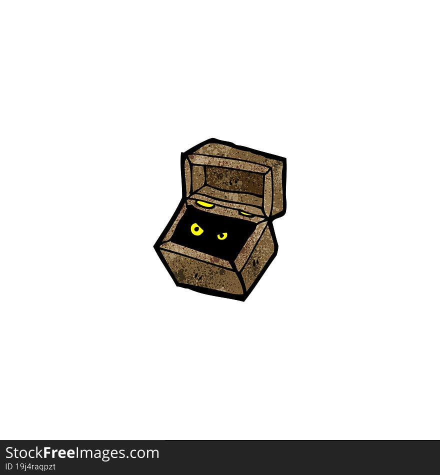 Spooky Monster In Box Cartoon