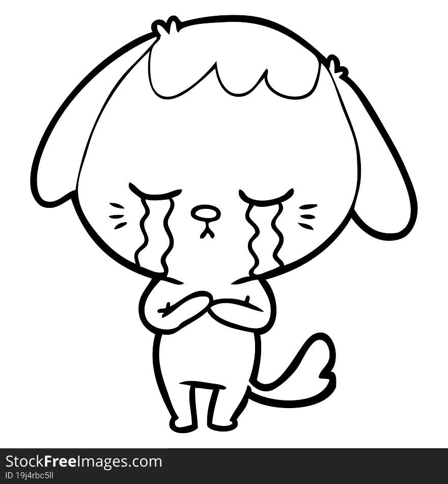 cartoon crying dog. cartoon crying dog