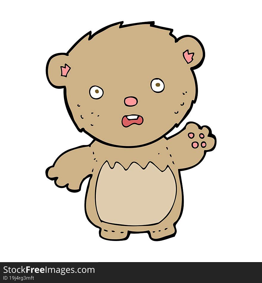 Cartoon Worried Teddy Bear