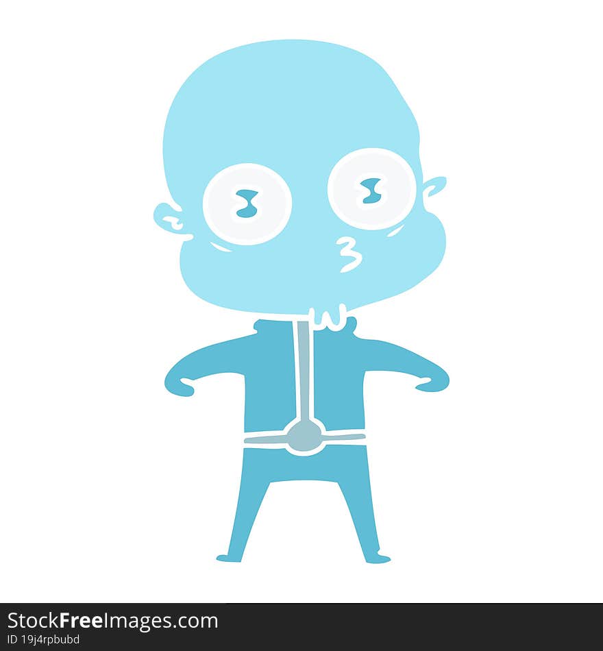 flat color style cartoon weird bald spaceman