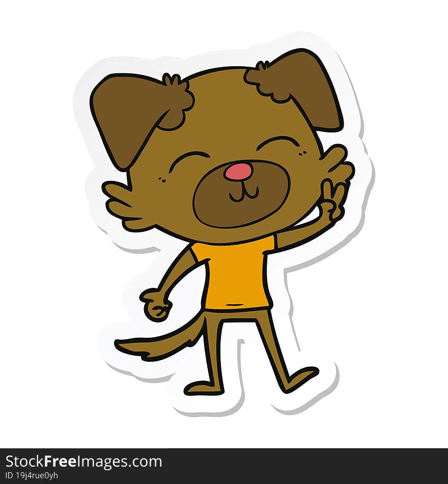 sticker of a cartoon dog