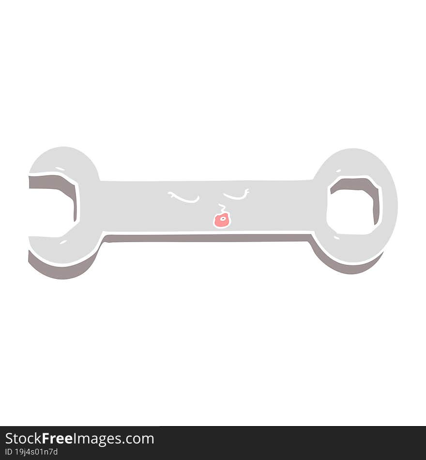 Flat Color Style Cartoon Spanner