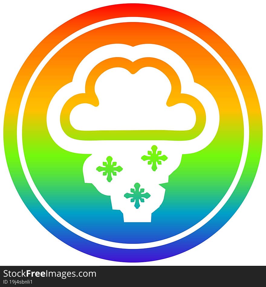 Snow Cloud Circular In Rainbow Spectrum